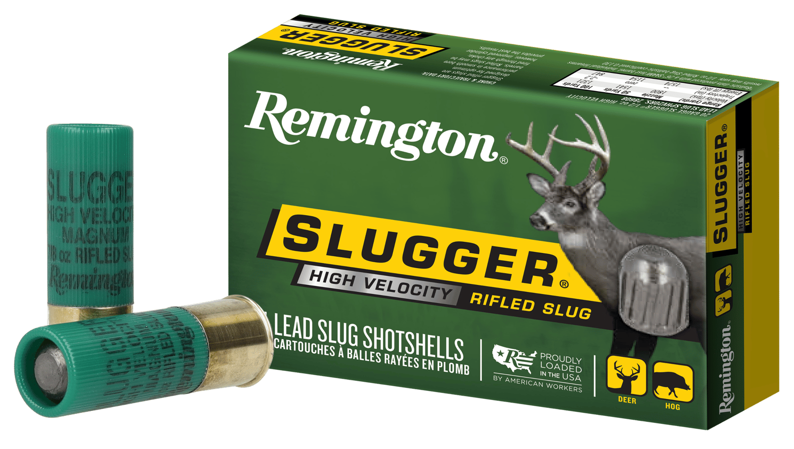 Remington Ammunition 28600 Slugger High Velocity 12 Gauge 2.75" 7/8 oz Rifled Slug Shot 5 Per Box/50 Cs