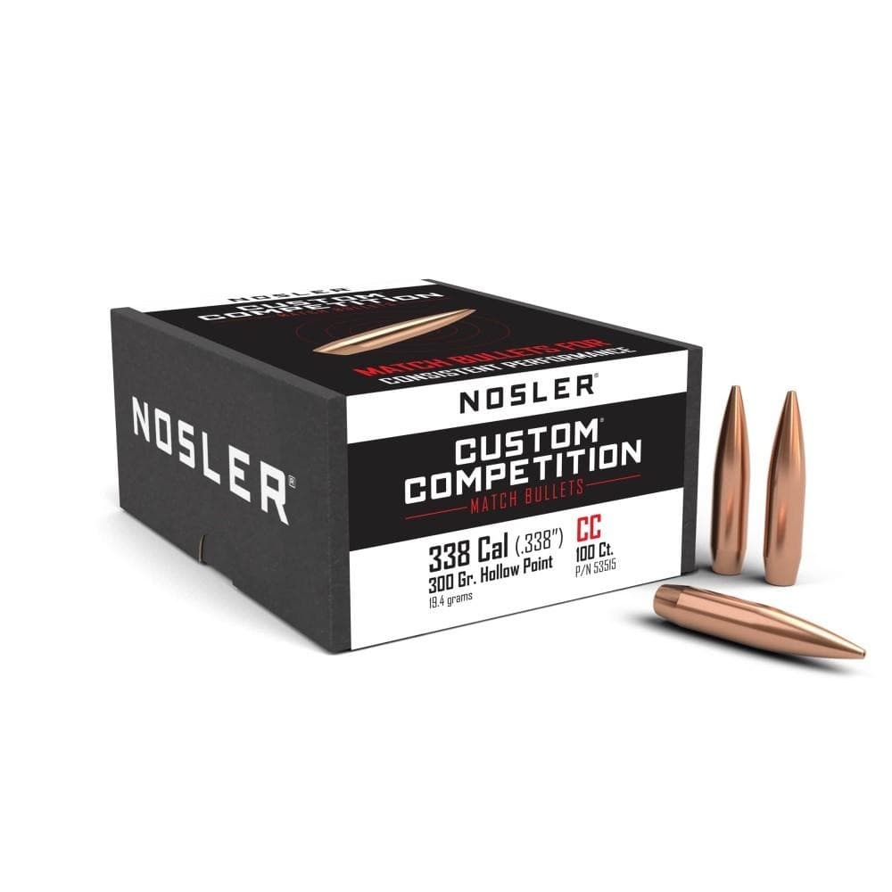 Nosler Custom Competition Rifle Bullets .338 cal .338" 300 gr HPBT 100/ct