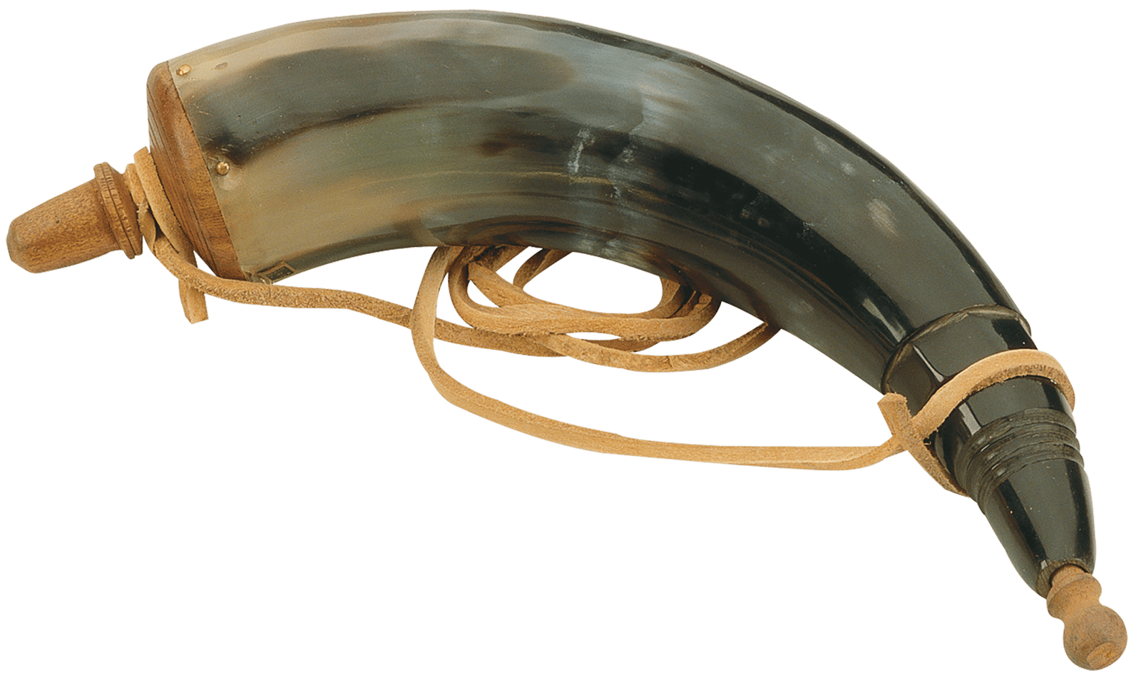Traditions A1252 Authentic Powder Horn with Sling and Wood Cap