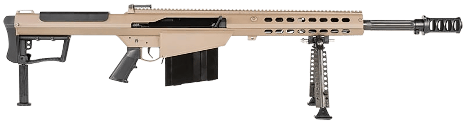 Barrett 18066 M107A1 50 BMG 20" 10+1 Flat Dark Earth Cerakote Flat Dark Earth Fixed with Sorbothane Recoil Pad Stock Black Polymer Grip
