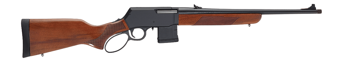 Henry H023450 Supreme 450 Bushmaster 5+1 18" Blued Threaded Barrel, Black Hardcoat Anodize Aluminum Drilled & Tapped Receiver, American Walnut Fixed w/Pistol Grip Stock