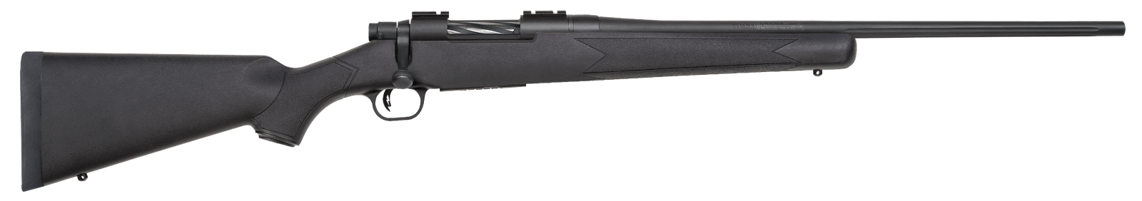 Mossberg 27909 Patriot Full Size 6.5 Creedmoor 5+1 22" Matte Blued Fluted Barrel, Matte Blued Stainless Steel Receiver Drilled & Tapped, Black Fixed Synthetic Stock, Right Hand