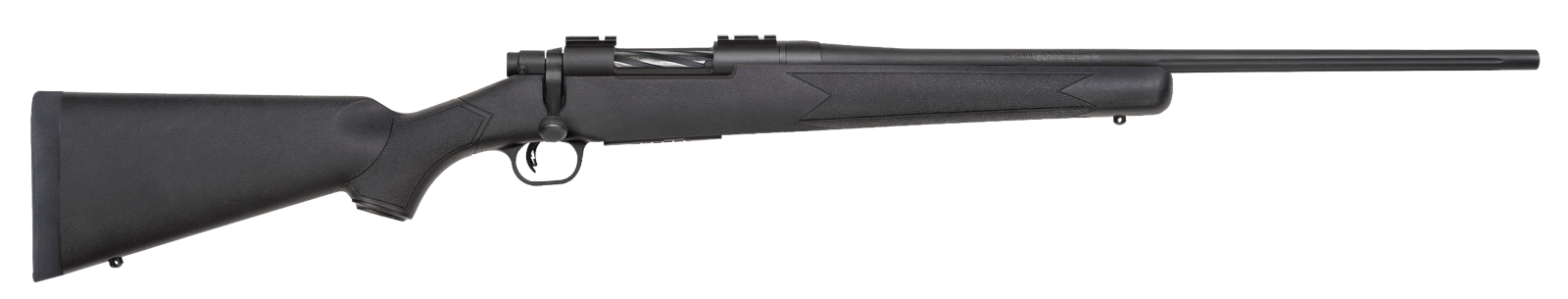 Mossberg 28085 Patriot Full Size 350 Legend 4+1 22" Matte Blued Fluted Barrel, Drilled & Tapped Matte Blued Stainless Steel Receiver, Black Fixed Synthetic Stock, Right Hand