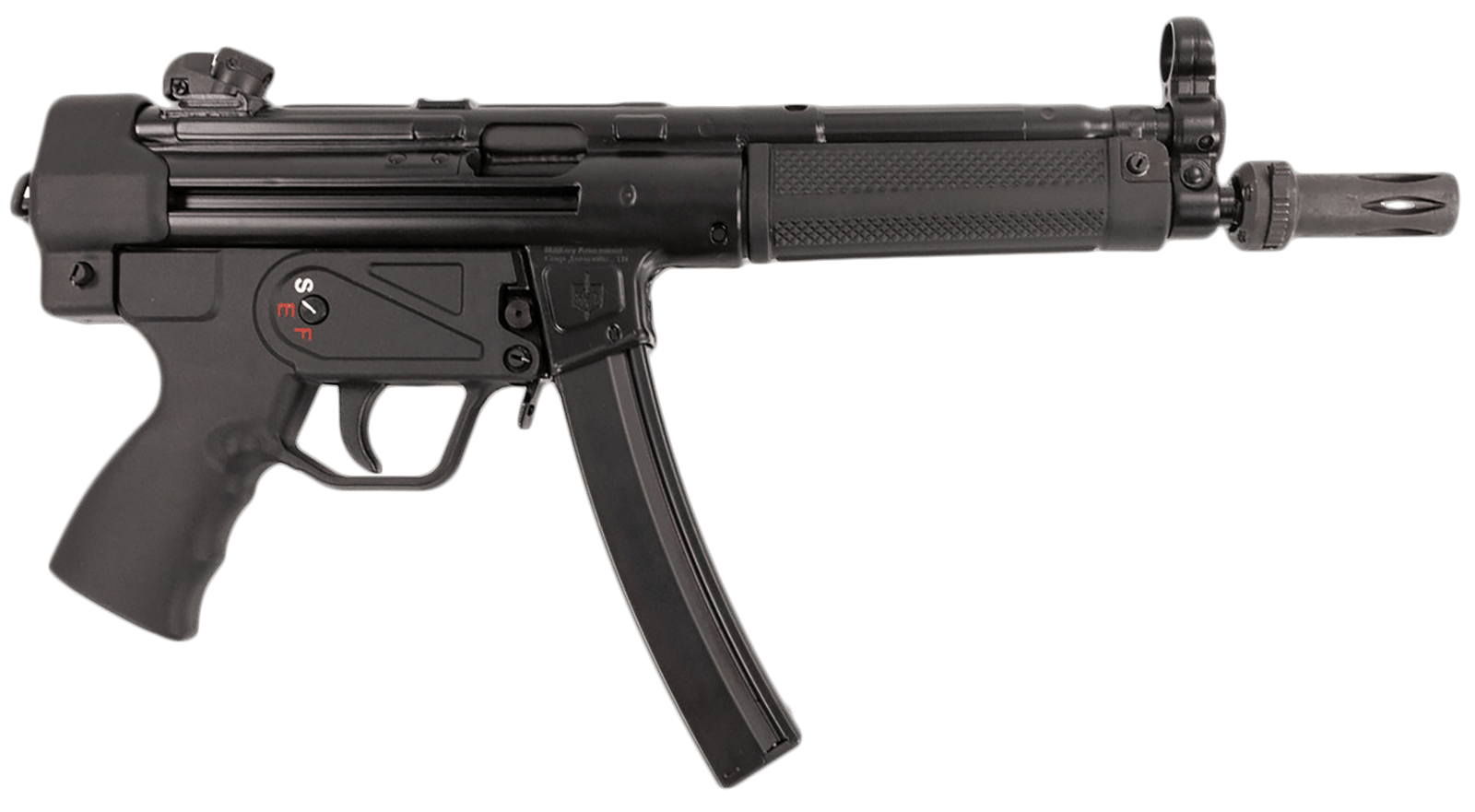 MAC 12750004 5 9mm Luger 30+1 8.90" Black Phosphate Steel Threaded Barrel, Black Phosphate Optics Ready Receiver/Frame, Black Grip, Ambidextrous