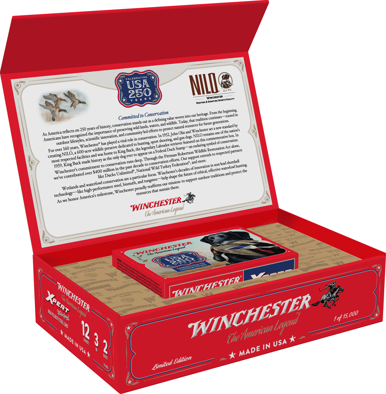 Winchester Ammo WEX12250 USA 250th Commemorative Box Series 12Gauge 3" 1 1/8oz 2Shot 10 Per Box/6 Case