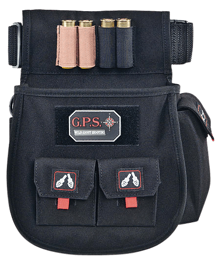 GPS Bags 1094CSP Deluxe Double Shotshell Pouch Black Polyester Waist Mount 30-52" Belt