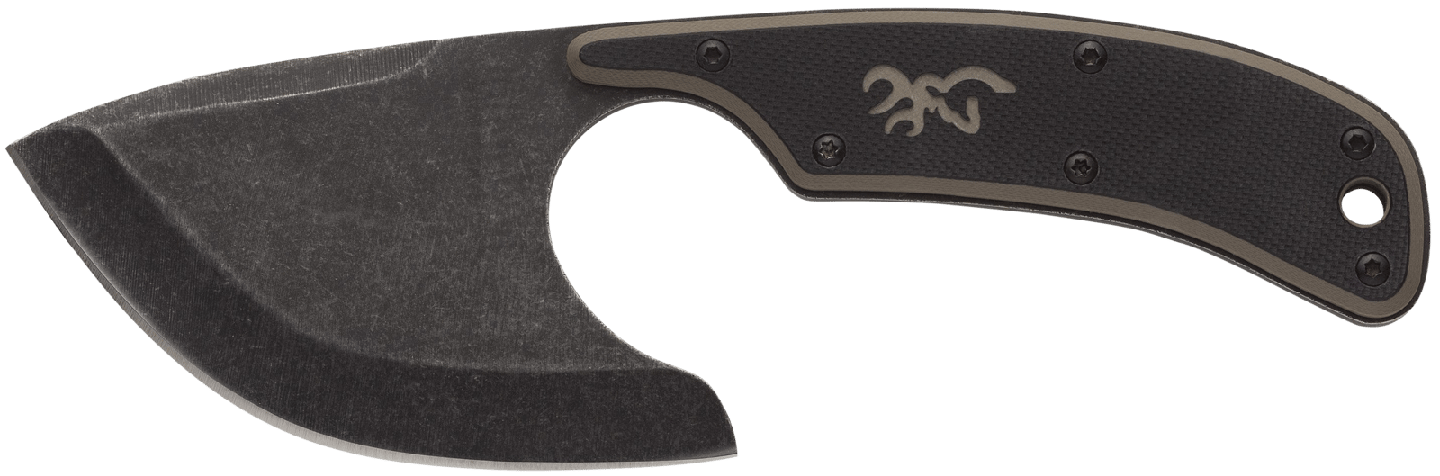 Browning 3220323B Cutoff Boxed 2.50" Fixed Skinner Plain Black Black Oxide Stonewashed 9Cr14MoV SS Blade, Black/Tan G10 Handle