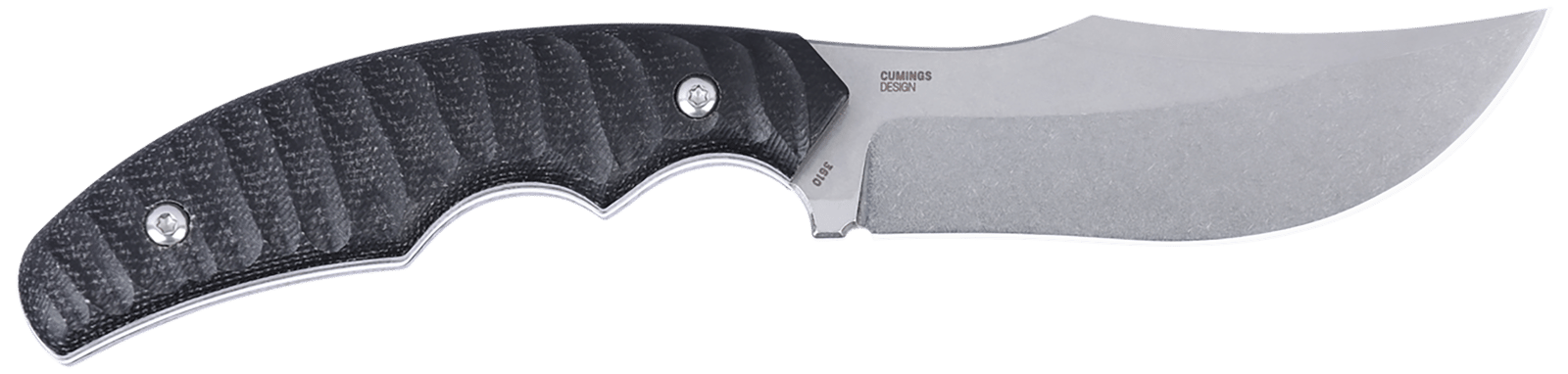 CRKT 3610 Burrower 3.66" Fixed Clip Point Plain Stonewashed D2 Steel Blade, Black Textured Micarta Handle