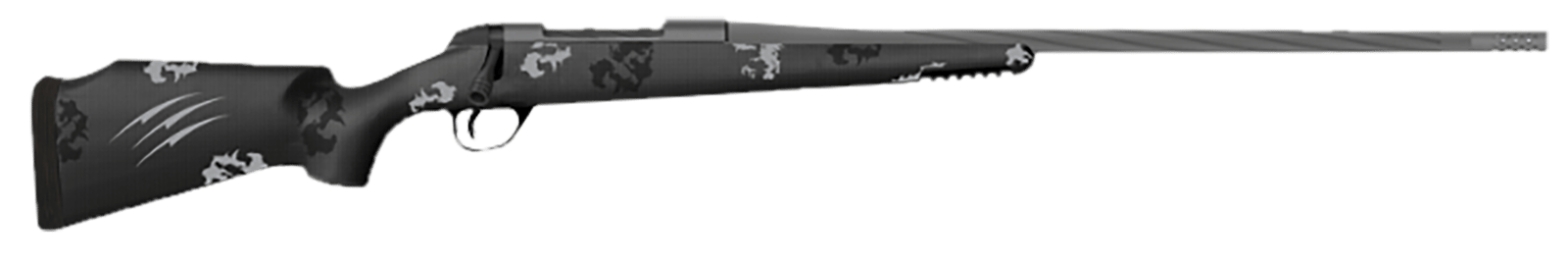 Fierce Firearms TWTROG65PRC20BP Twisted TI Rogue 6.5 PRC 20" Black Cerakote Steel Threaded Barrel, Drilled & Tapped Titanium Receiver, LR Negative Comb Phantom Camo Carbon Fiber Stock
