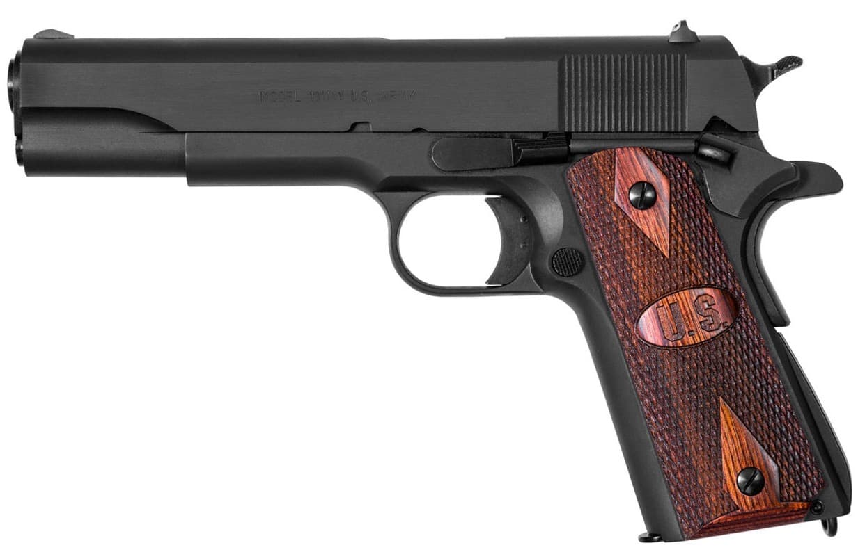 AO 1911A1 9MM BLUED US WOOD GRIP
