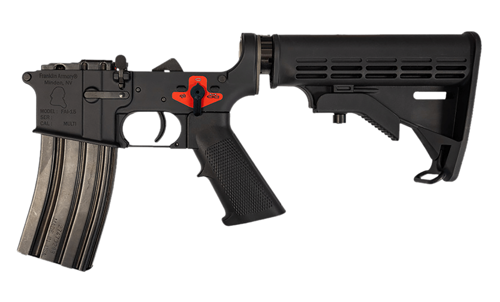Franklin Armory 0020024BLK BFSIII Aluminum Black Hardcoat Anodize Black A2 Pistol Grip for M4