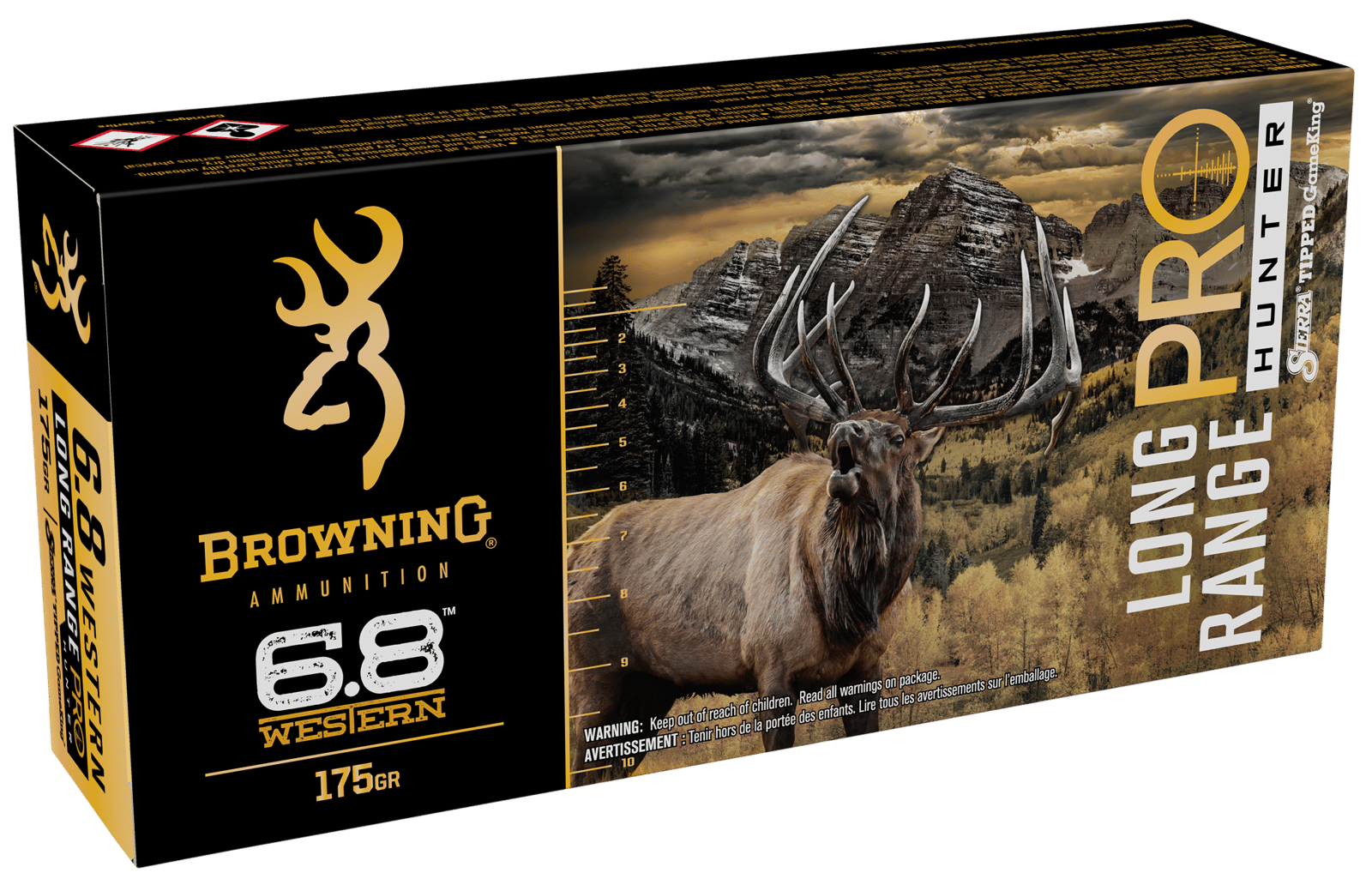 Browning Ammo B192500682 Long Range Pro Hunter 6.8Western 175gr Sierra Tipped GameKing 20 Per Box/10 Case