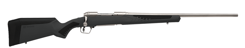 Savage Arms 57078 110 Storm Full Size 308 Win 4+1 22" Matte Stainless Button-Rifled Barrel, Matte Drilled & Tapped Stainless Steel Receiver, AccuStock Matte Gray Synthetic Stock, Right Hand