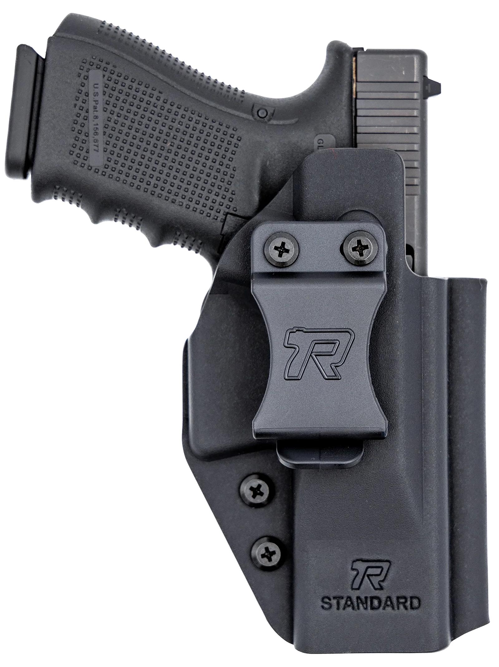 Rounded Gear RGUNVRSLSTNDRDBLK Universal Kydex IWB Black Kydex Belt Clip Fits Standard Sized Handguns Right Hand