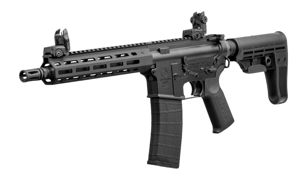 Tippmann Arms A101088 M4 Elite 22 LR 25+1 11" Black Parkerized Threaded Barrel, Black Parkerized Aluminum Receiver w/Picatinny Rail, M-LOK Handguard, Black T5 Arm Brace, Black Gen2 Grip