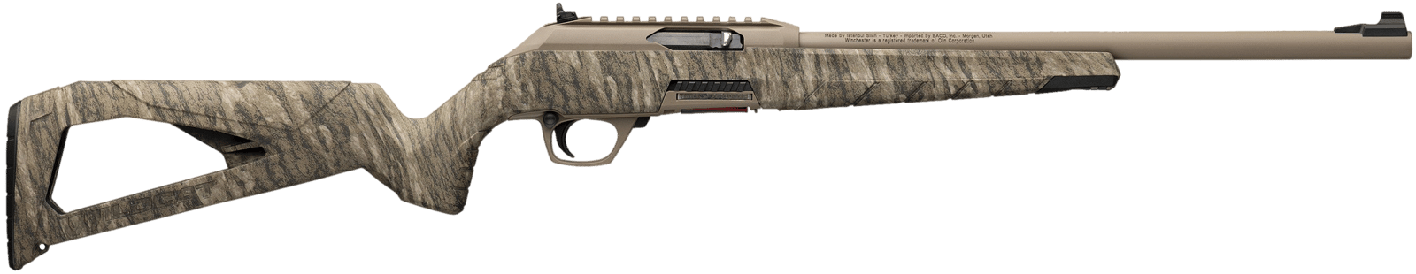 Winchester Repeating Arms 521163102 Wildcat 22 LR 10+1 18" Flat Dark Earth Perma-Cote Button-Rifled Barrel, Flat Dark Earth Picatinny Rail Polymer Receiver, Picatinny Rail Forend, Mossy Oak Bottomlan