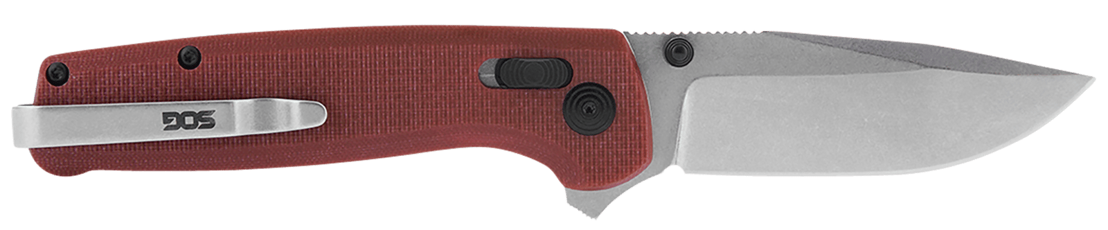 S.O.G SOGTM1023BX Terminus XR 2.95" Folding Clip Point Plain Stonewashed D2 Steel Blade Crimson Textured G10 Handle Features Box Packaging Includes Pocket Clip