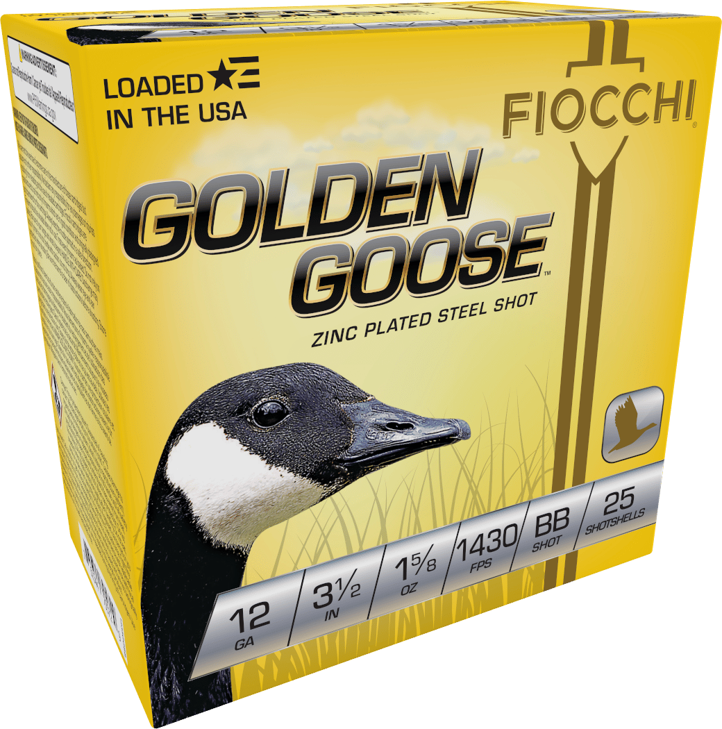 Fiocchi 1235GGBB Golden Goose 12Gauge 3.50" 1 5/8oz BBShot 25 Per Box/10 Case