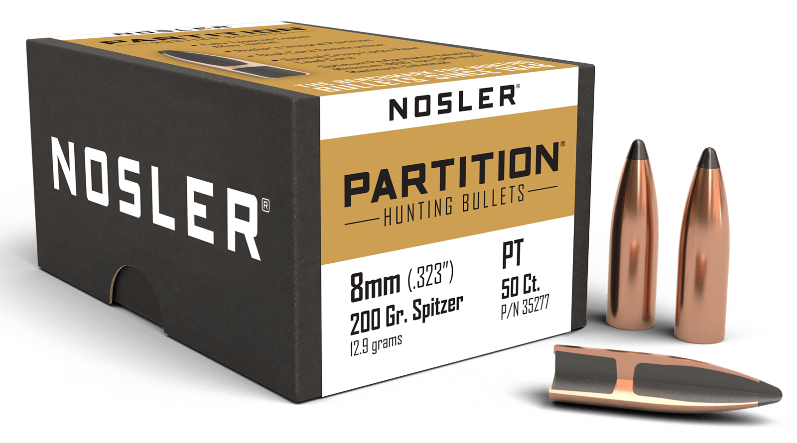Nosler 35277 Partition 8mm 200gr Partition Spitzer 50/Box