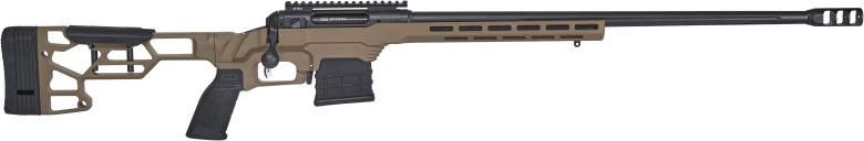 Savage Arms 57564 110 Precision 6.5 Creedmoor 10+1 24", Matte Black Rec/Barrel, Flat Dark Earth Cerakote MDT LSS XL Chassis, Polymer Grip