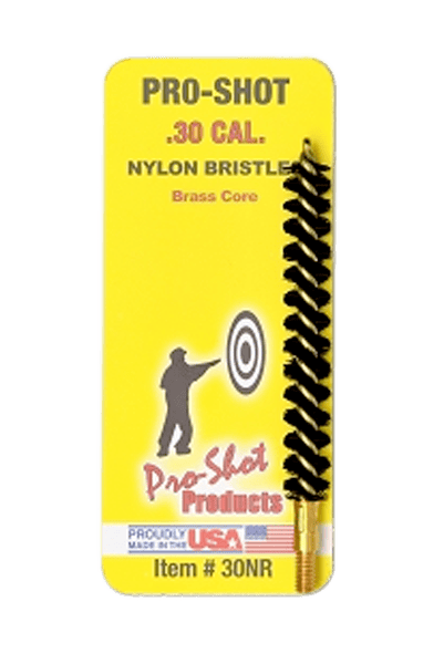 Pro-Shot 30NR Bore Brush .30/ 7.62mm Cal Rifle #8-32 Thread Nylon Bristles Brass Core