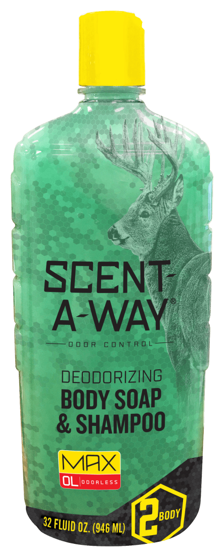 Scent-A-Way 07758 Shampoo/Body Wash Odor Eliminator Odorless Scent Vegetable Proteins 32oz Bottle