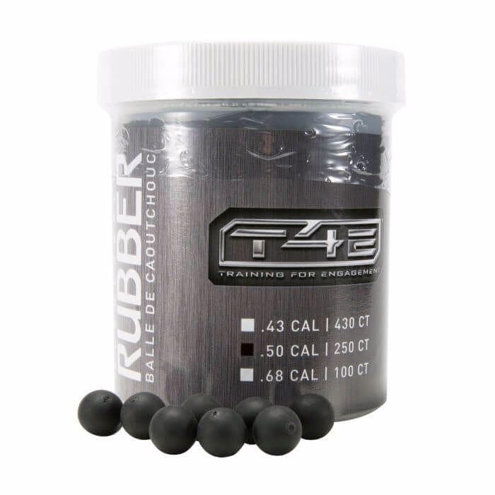 Umarex T4E Rubberball .50 Cal Ammo 250/Ct - Black