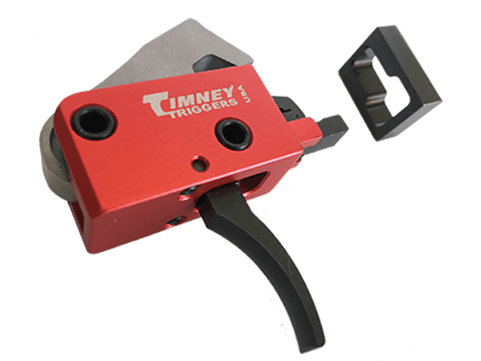 Timney Triggers 682 PCC Trigger Two-Stage Curved Trigger with 2 lbs Draw Weight & Black/Red Finish for AR-Platform