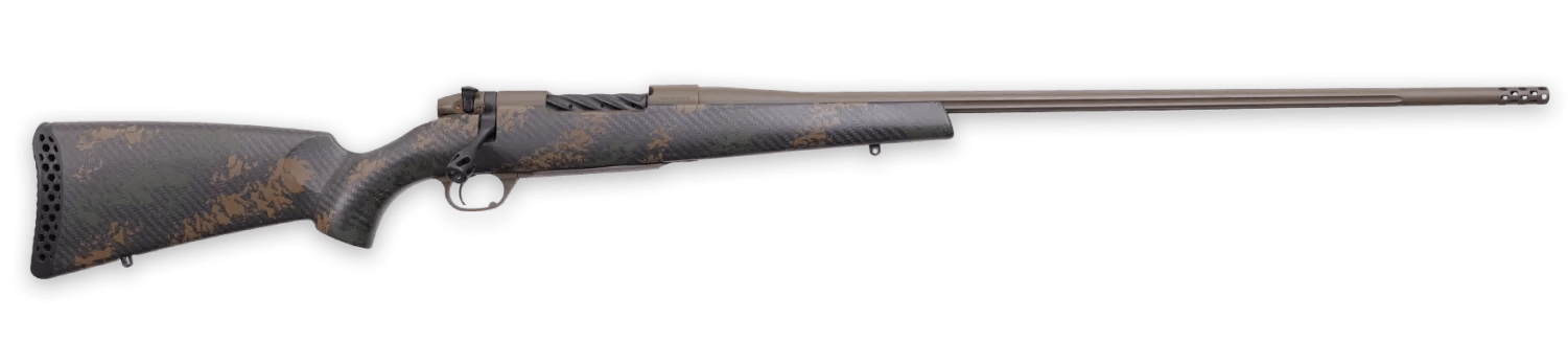 Weatherby MBC20N25RWR6B Mark V Backcountry 2.0 25 WBY RPM 4+1 24" +2" Patriot Brown Cerakote Steel Fluted Threaded Barrel, Drilled & Tapped Receiver, Black w/Brown Accents Fixed Peak 44 Blacktooth Car