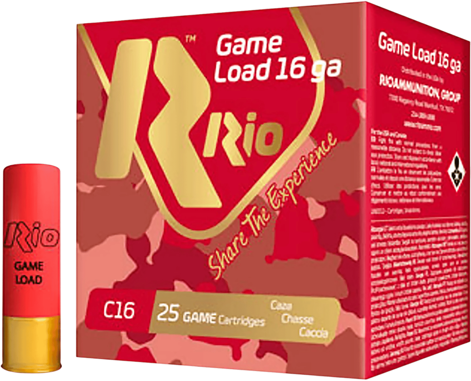 Rio Ammunition RCHV168 Game Load 16Gauge 2.75" 1 1/8oz 8Shot 25 Per Box/10 Case