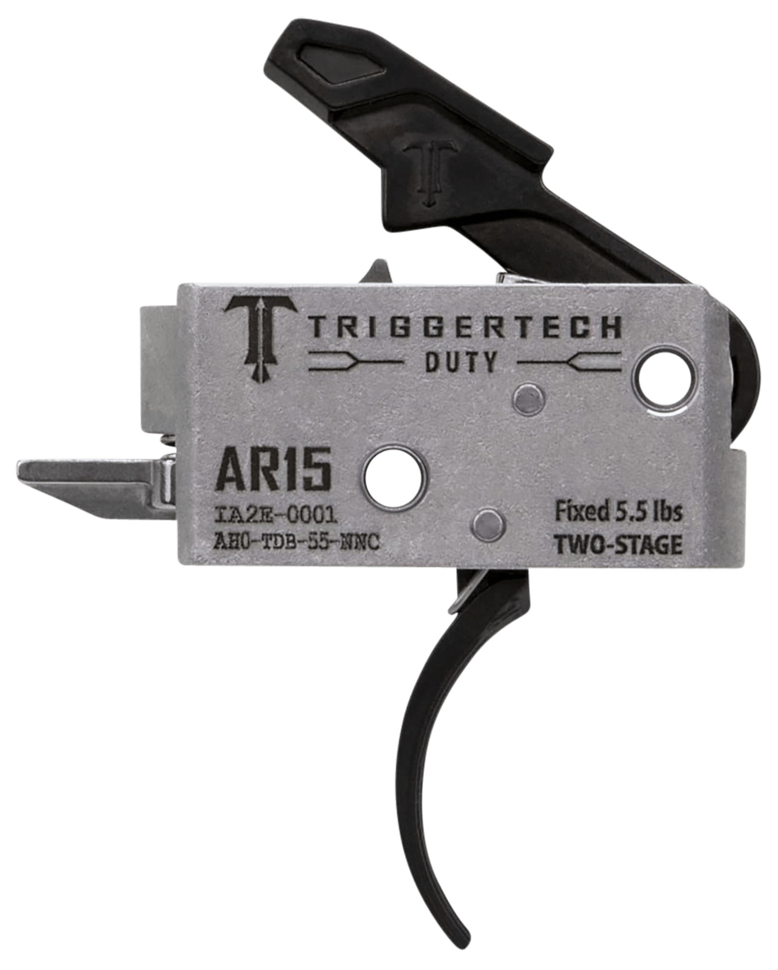 TriggerTech AH0TDB55NNC Duty Mil-Spec Two-Stage Curved 5.5 lbs Draw Weight Fits AR-15