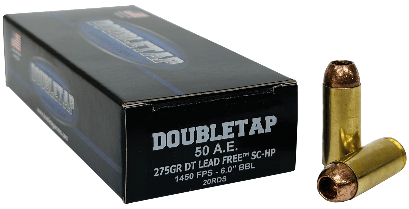 DoubleTap Ammunition 50AE275X DT Lead Free 50AE 275gr 20 Per Box/25 Case