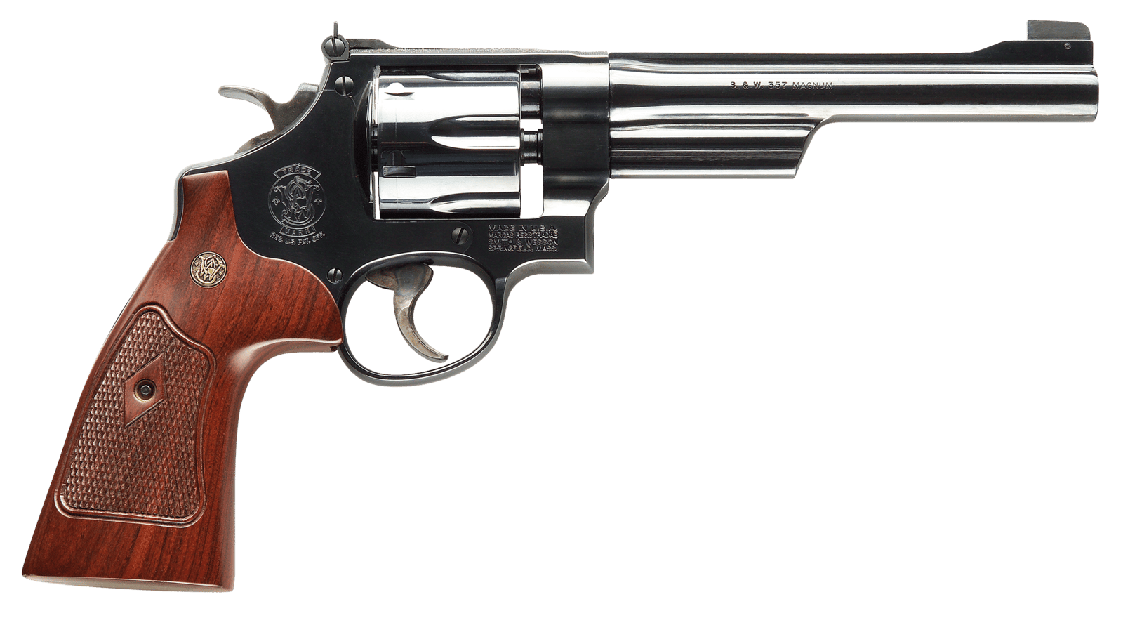 Smith & Wesson 150341 Model 27 Classic 357 Mag or 38 S&W Spl +P Blued Carbon Steel 6.50" Barrel, 6rd Cylinder & N-Frame, Checkered Square Butt Walnut Grip