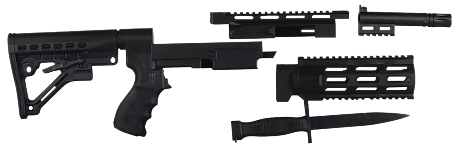 Archangel AA597R AR-15 Style Conversion Stock Black Synthetic 6 Position for Remington 597