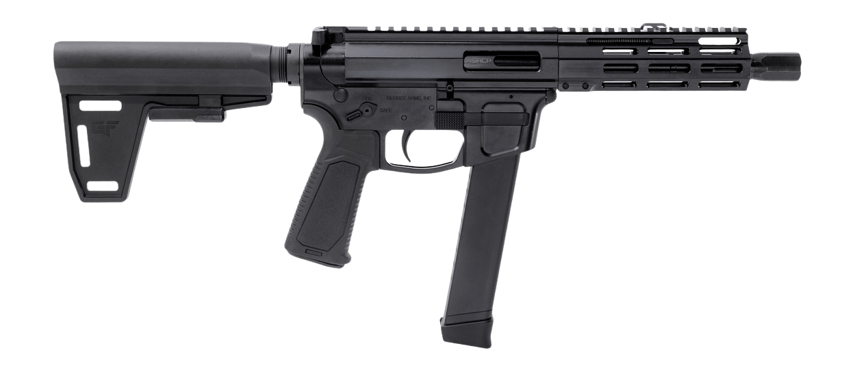 Gforce Arms GFHYB745 Jawbone 45 ACP 26+1 7" Black QPQ Threaded Barrel, Black Anodized Aluminum Alloy Receiver w/Picatinny Rail, Black Ace of Brace Paddle Pistol Brace, Black Polymer Grip, Ambidextrou