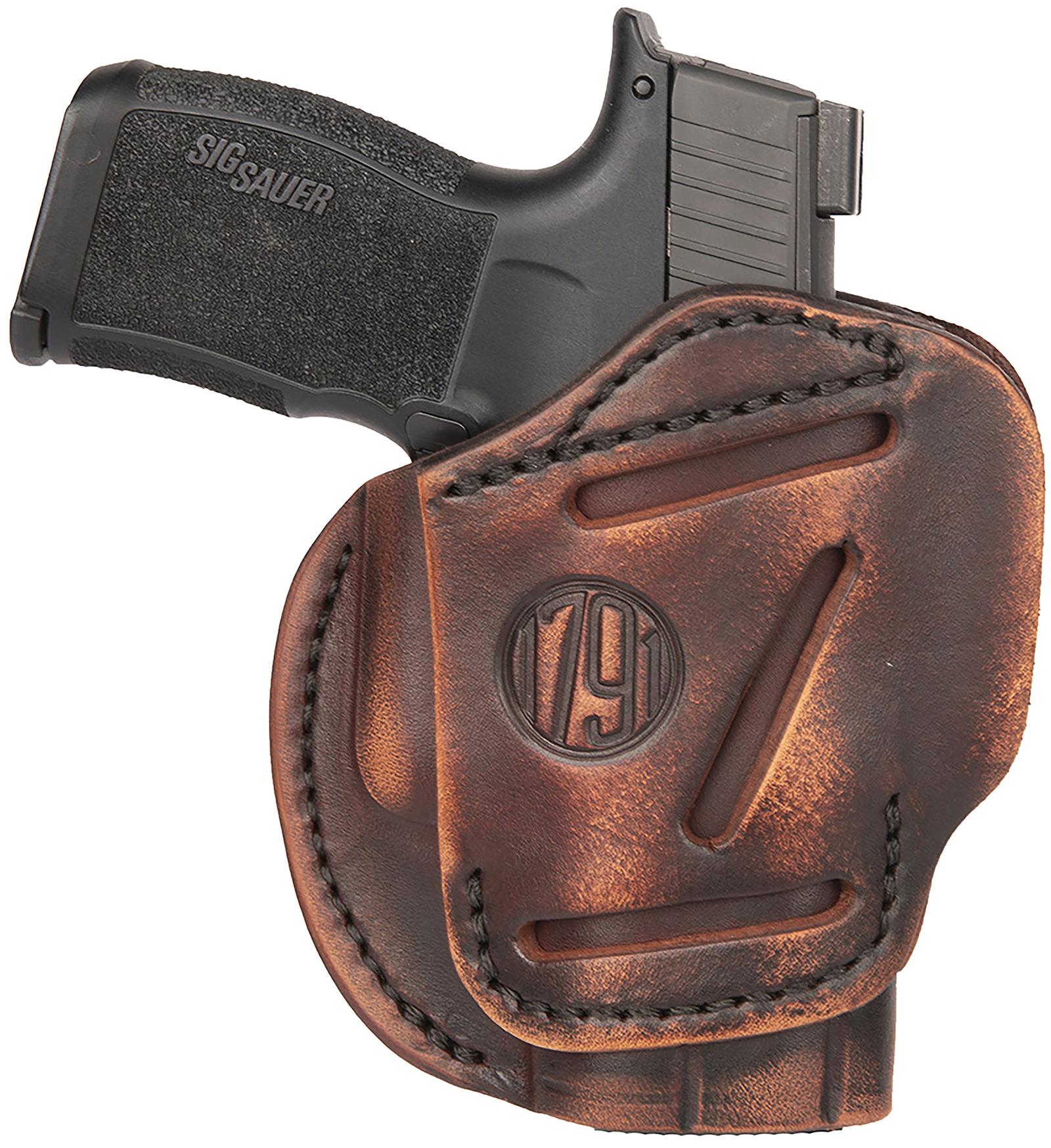 1791 Gunleather 3WH2VTGA 3-Way IWB/OWB Size 02 Vintage Leather Belt Loop Fits Ruger LCP Fits S&W Bodyguard Fits Glock 42 Ambidextrous Hand