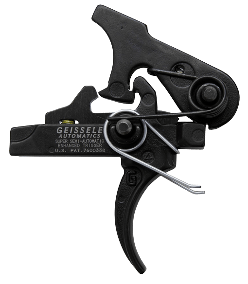 Geissele Automatics 05160 SSA-E Two-Stage Curved Trigger with 2.90-3.80 lbs Draw Weight & Black Oxide Finish for AR-Platform