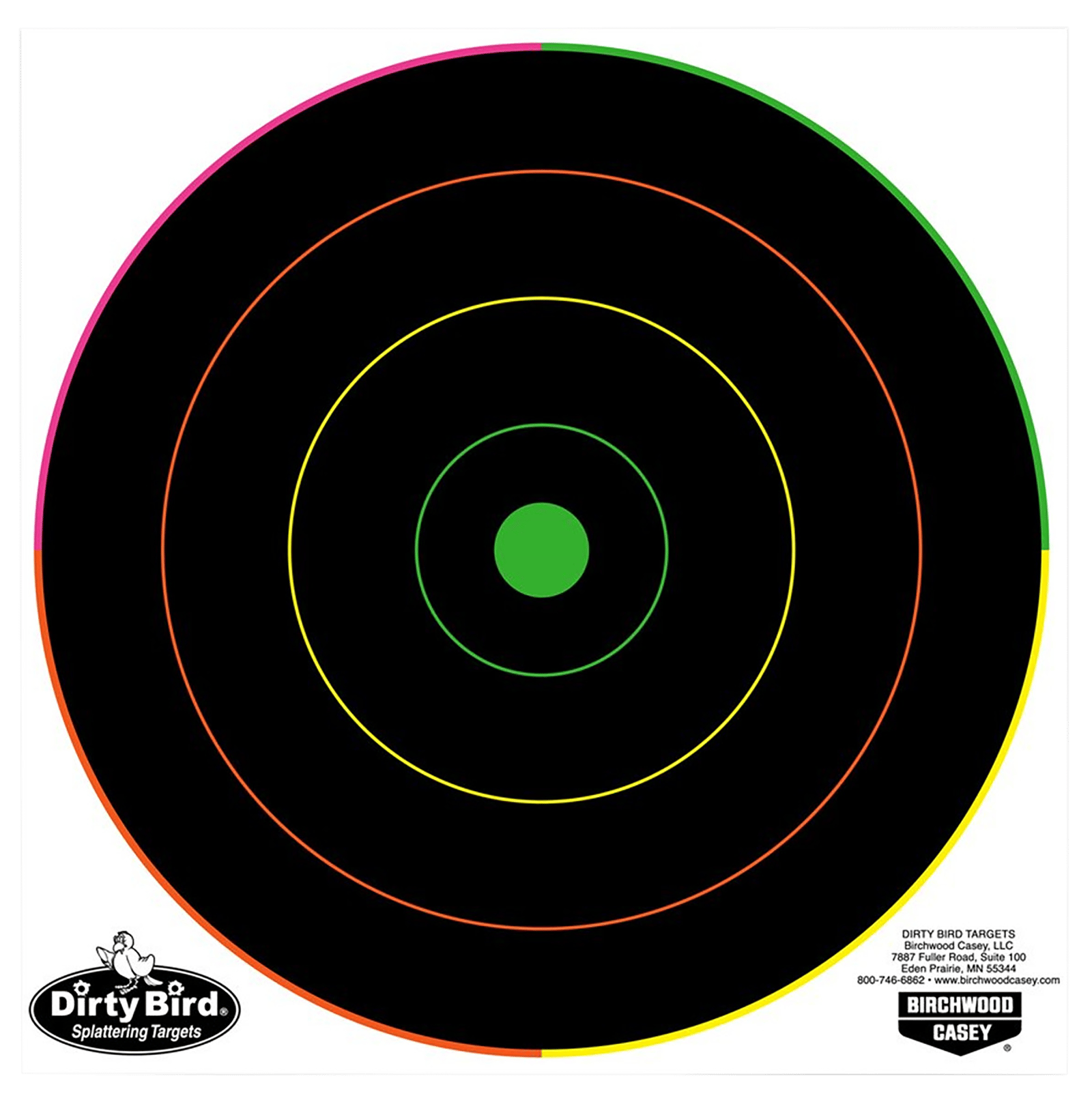 Birchwood Casey 35820 Dirty Bird 8" Bullseye Tagboard Hanging Pistol/Rifle Black/Green 20 Per Pkg