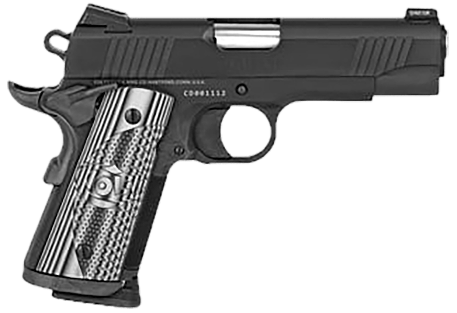 Colt Mfg O9842CCU 1911 Commander Combat Unit 9mm Luger 4.25" 9+1 Black PVD Black PVD Stainless Steel Slide Checkered & Scalloped Gray G10 Grip