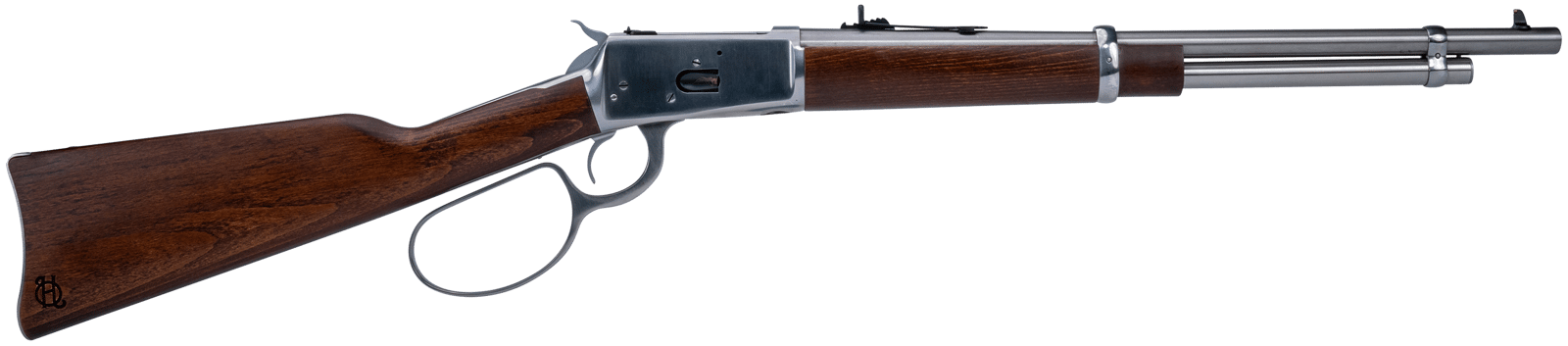 Heritage Mfg H92044189 92 Ranch Hand 44 Mag 8rd 18" Stainless Polished Barrel, Stainless Polished Receiver, Fixed Hardwood Stock