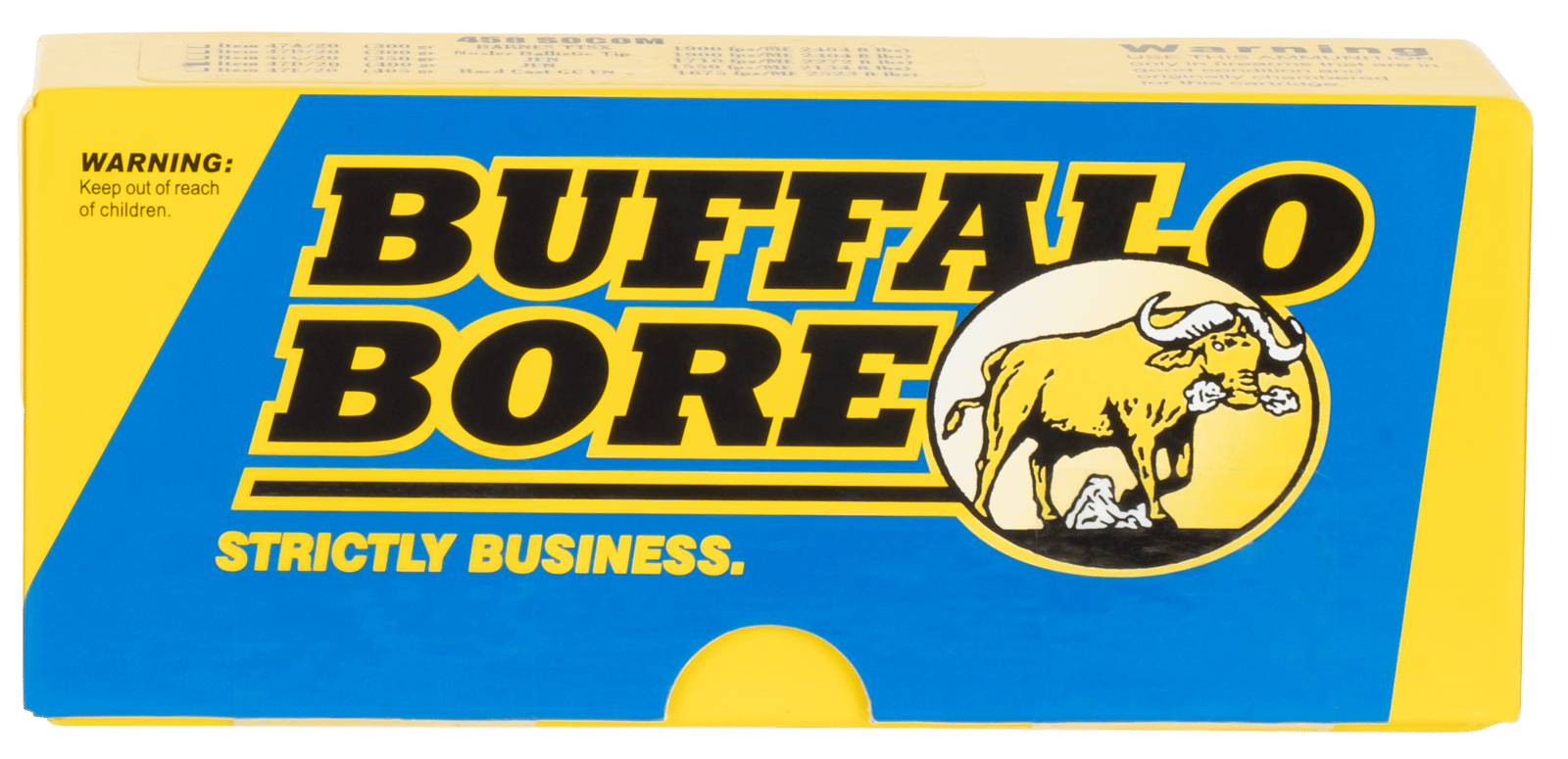 Buffalo Bore Ammunition 47D20 Hunting & Sniping Strictly Business 458SOCOM 400gr Semi Jacketed Flat Point 20 Per Box/12 Case