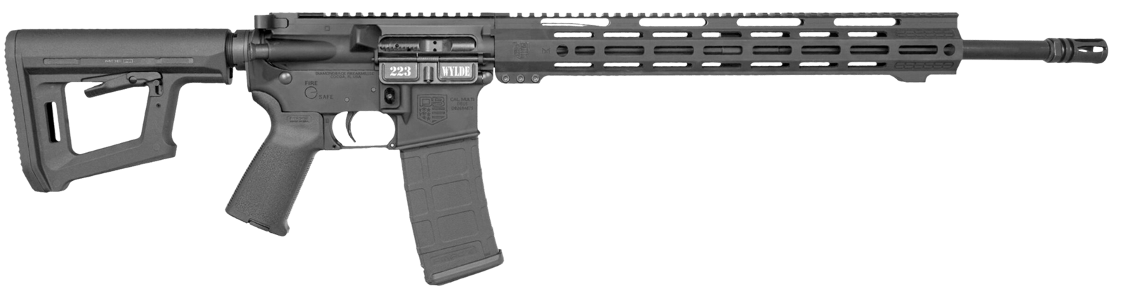 Diamondback DB1720H002 DB15 223 Wylde 30+1 18" Black Nitride Threaded Barrel, Black Cerakote Aluminum Receiver w/Picatinny Rail, M-LOK Handguard, Black Synthetic Stock, Black Magpul Grip