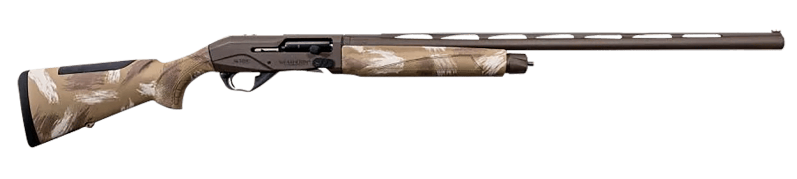 Weatherby XSL2028MAG Sorix Full Size 20 Gauge Semi-Auto 3" 2+1 28" Burnt Bronze Cerakote Vent Rib Barrel & Drilled & Tapped Steel Receiver, Slough Camo Synthetic Stock w/Adj Shim, Ambidextrous