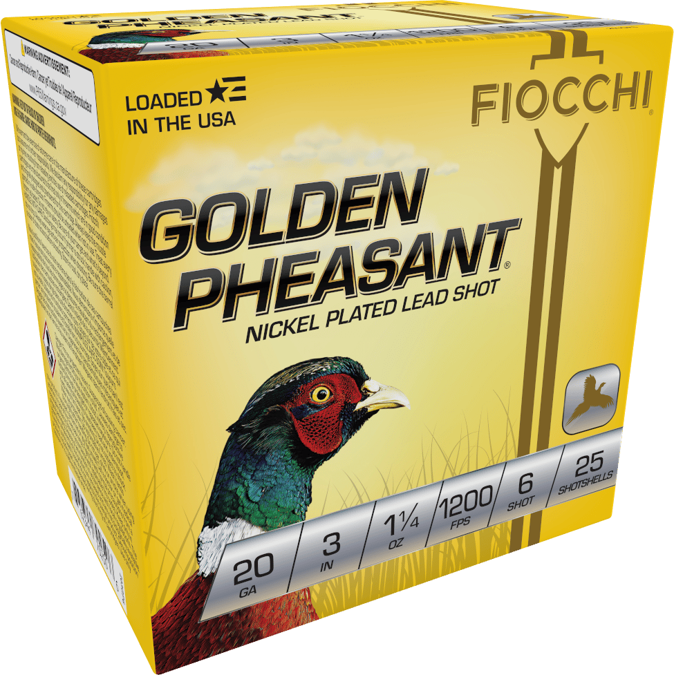 Fiocchi 203GP6 Golden Pheasant Extrema 20Gauge 3" 1 1/4oz 6Shot 25 Per Box/10 Case