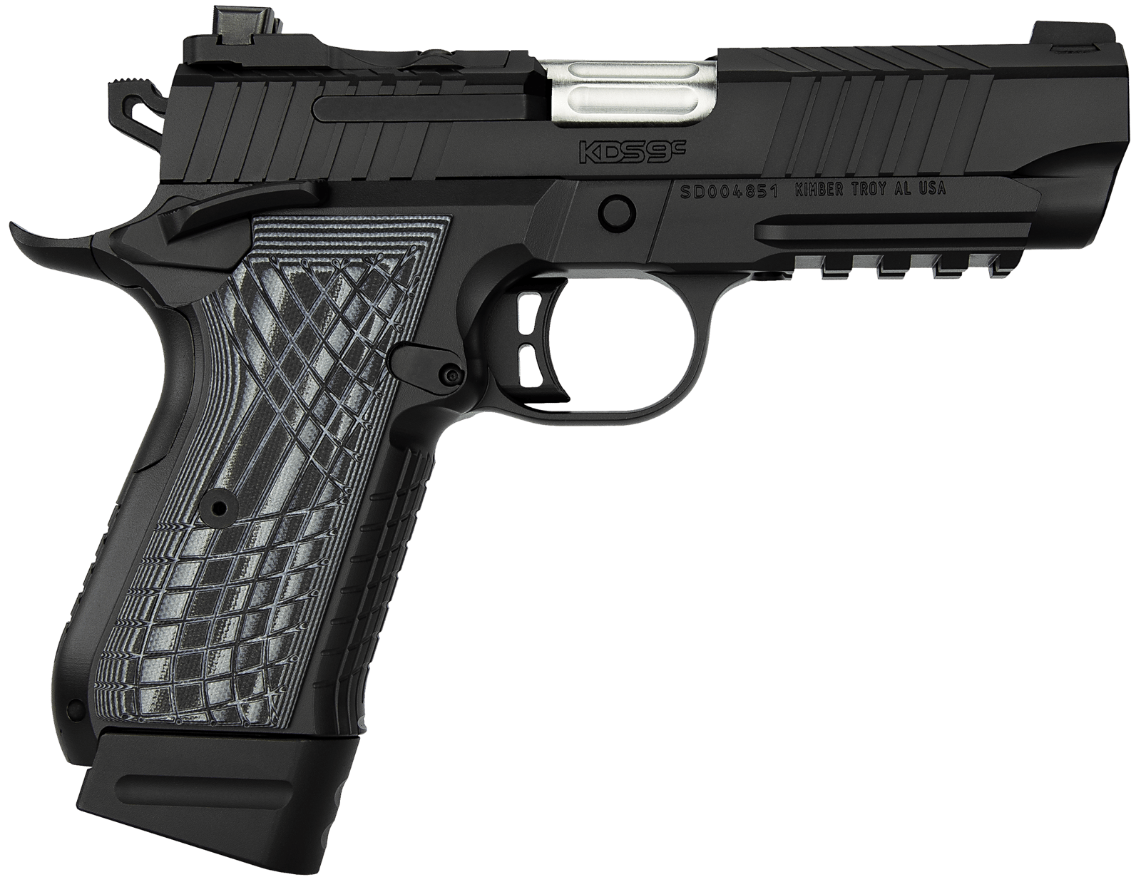 Kimber Mfg.,inc 3100014 KDS9C Rail 9mm 15+1 18+1 4.09" KimPro Black Front and Rear Serrations Stainless Steel G-10 Grip