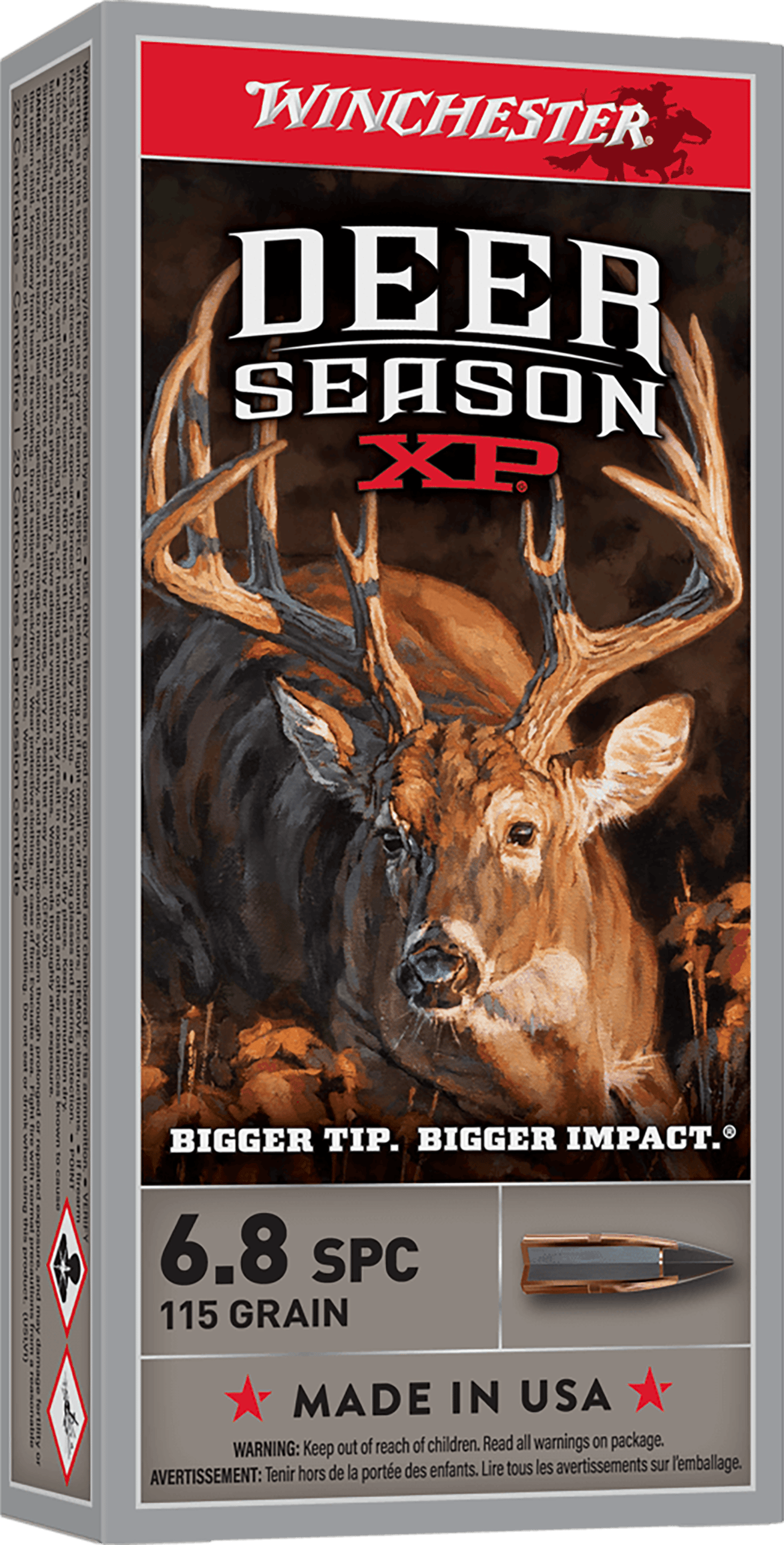 Winchester Ammo X68SPCDS Deer Season XP 6.8mmRemSPC 115gr Extreme Point 20 Per Box/10 Case