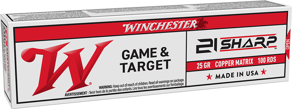 Winchester Ammo S21SLF USA 21Sharp 25gr Copper Matrix 100 Per Box/20 Case