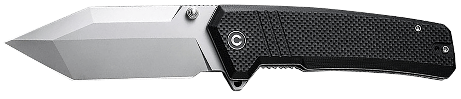 Civivi Knives C23024-1 Bhaltair 3.98" Folding Tanto Plain Stonewashed 14C28N Steel Blade, Black Textured G10 Handle