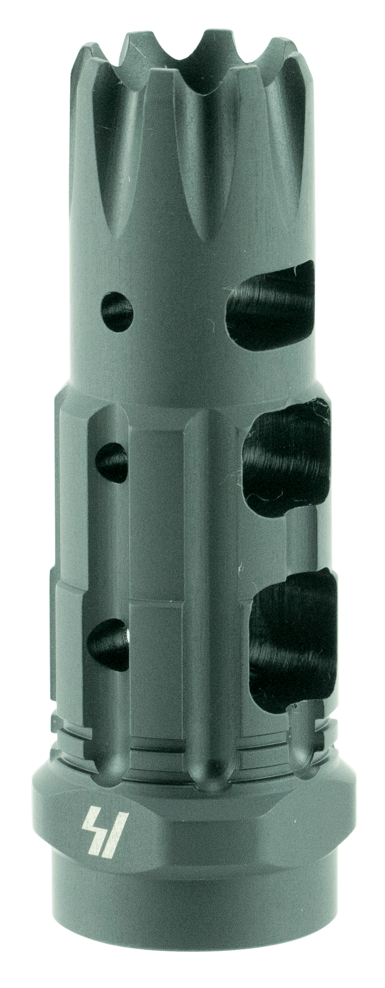 Strike Industries TCCOMP223 Triple Crown Comp Black Steel with 1/2"-28 tpi Threads, 2.63" OAL & 0.85" Diameter for 223 Rem, 5.56x45mm NATO AR-Platform
