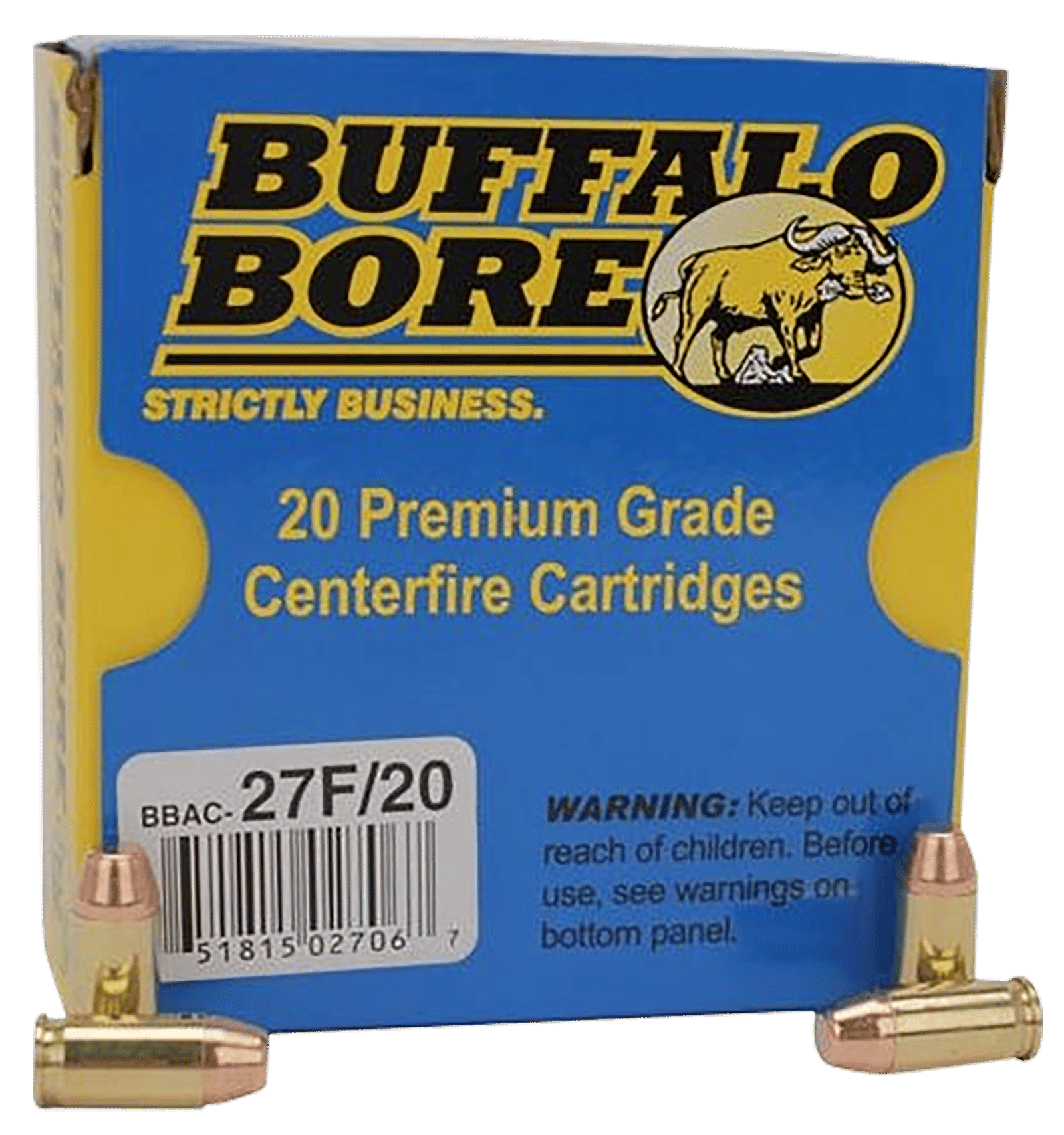 Buffalo Bore Ammunition 27F20 Standard Pressure Strictly Business 380ACP 95gr Full Metal Jacket Flat Nose 20 Per Box/12 Case